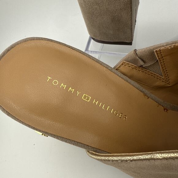 Tommy Hilfiger Women's Sayna Beige Slide Open Toe Dress Mules Sandals Sz 8.5 NWB - Picture 3 of 13